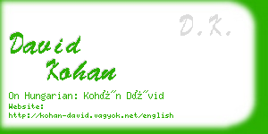 david kohan business card